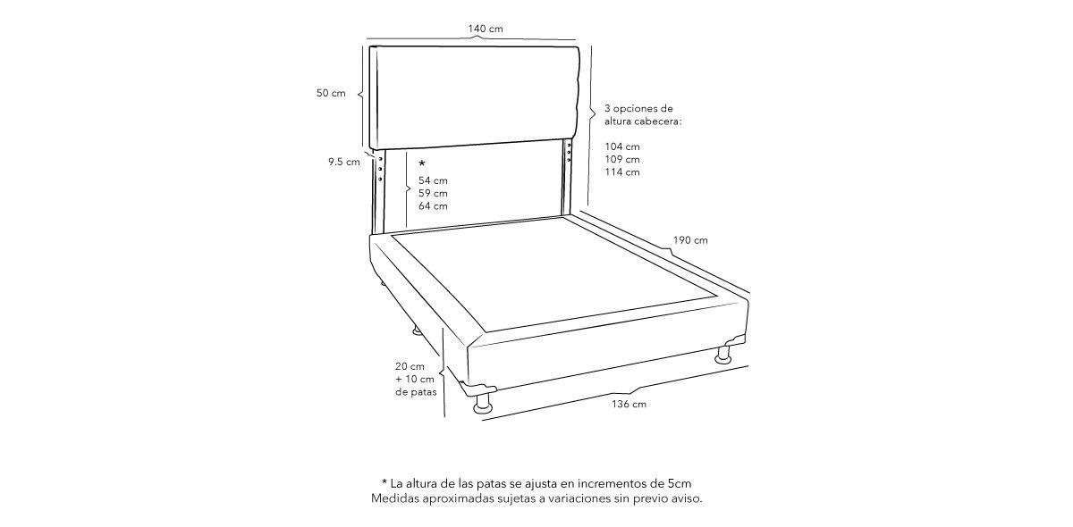 Cama Matrimonial Bilbao Beige