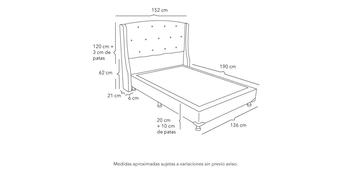 Cama Matrimonial Zefyr Beige