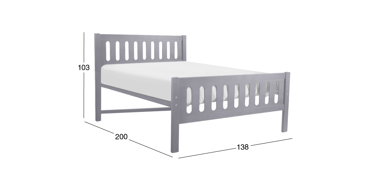 Cama Matrimonial Elena Gris