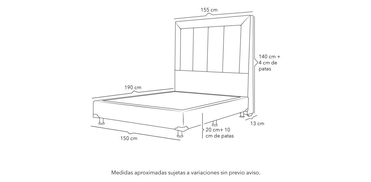 Cama Queen Size Nizza Azul