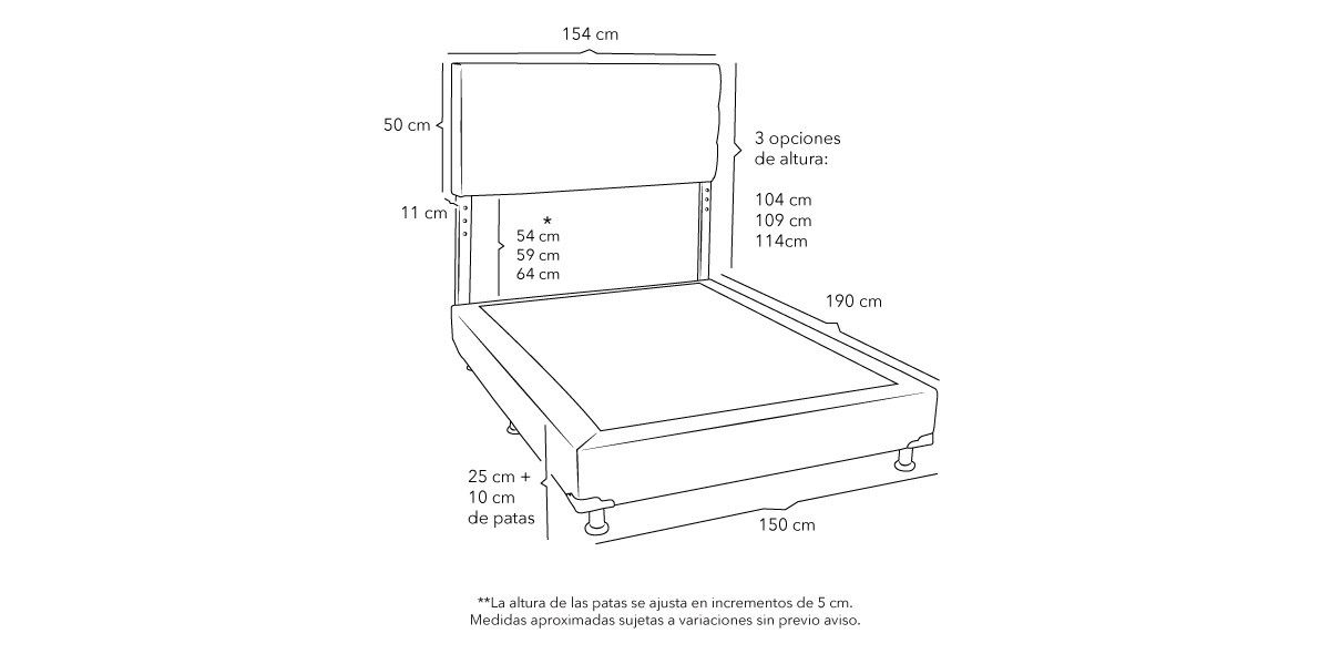 Cama Queen Size Londres  Negro