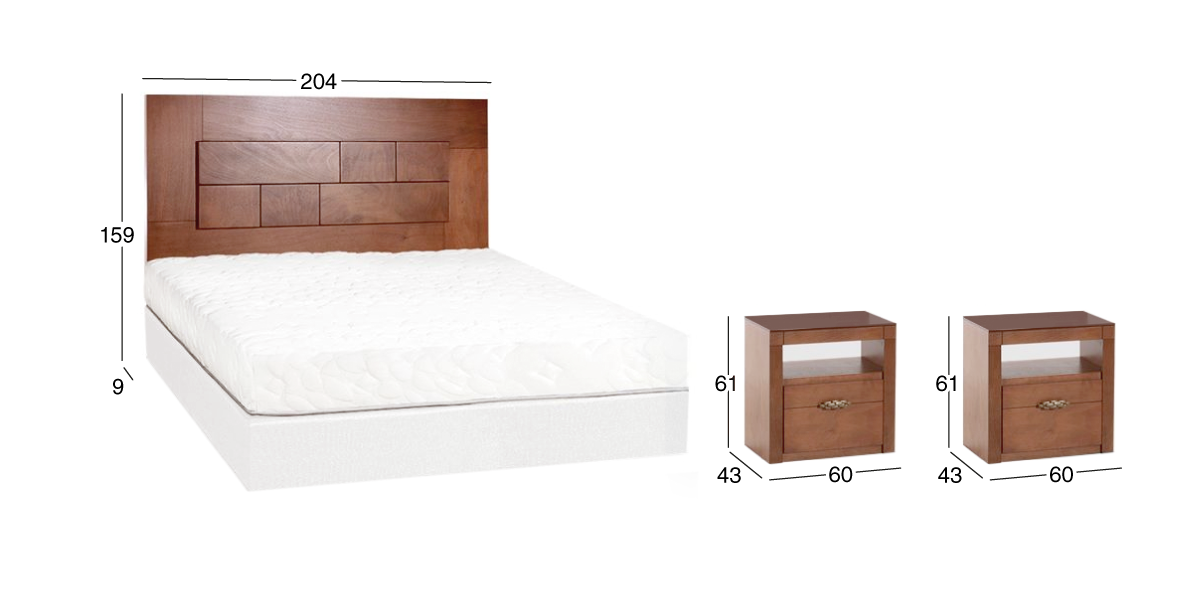Recámara King Size Emily Café 3 Piezas