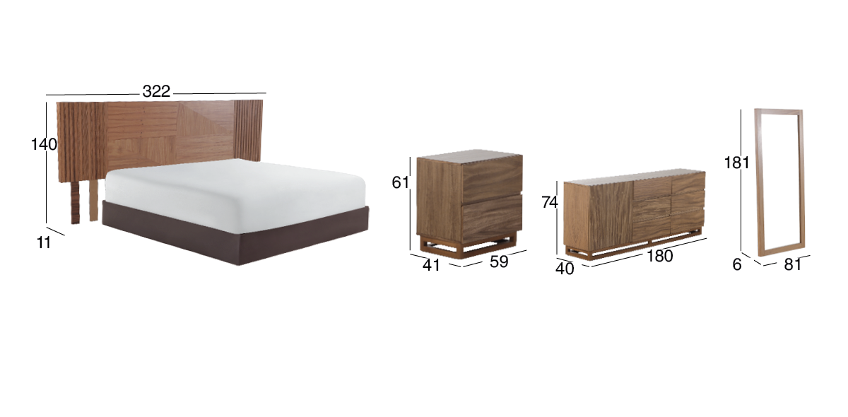 Recámara King Size Zeus Tzalam 7 Piezas