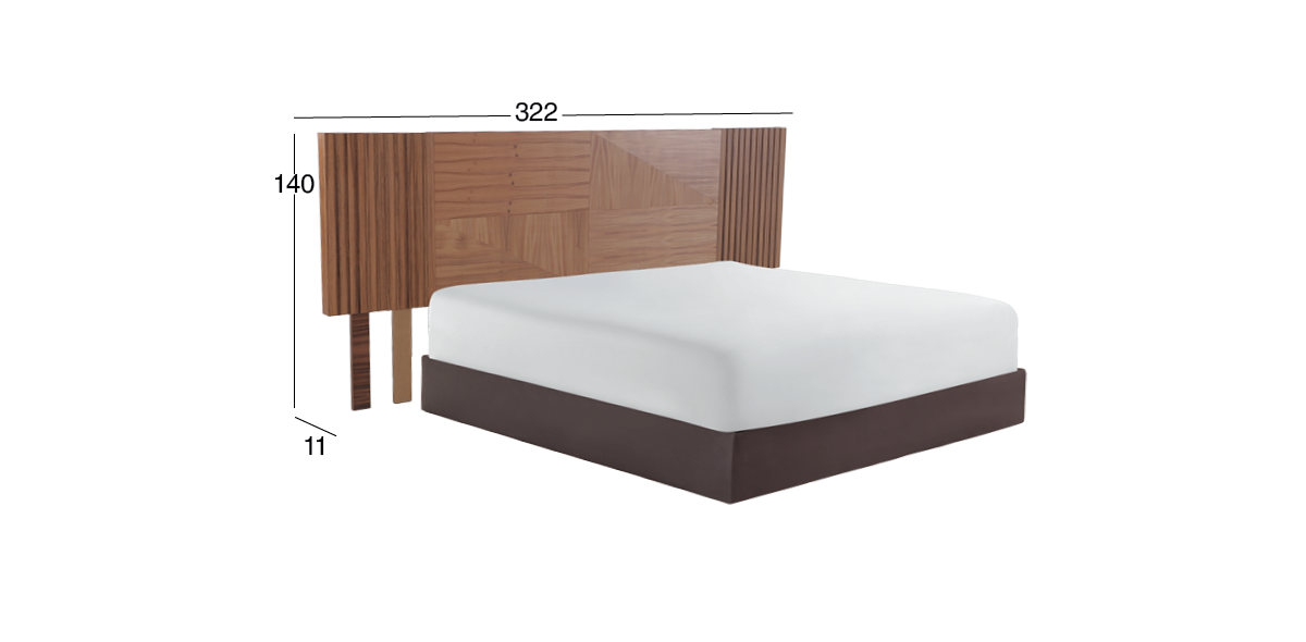 Cabecera King Size Zeus Café 3 Piezas