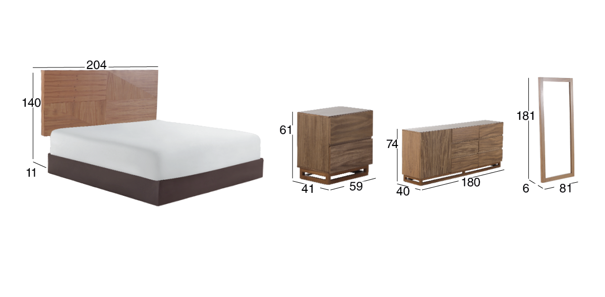 Recámara King Size Zeus Tzalam 5 Piezas
