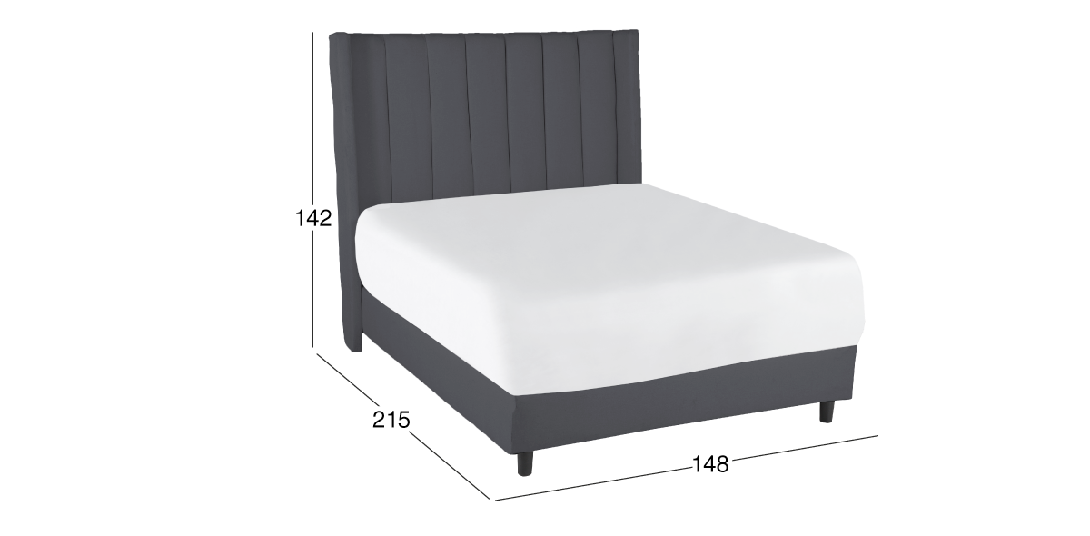 Cama Matrimonial Sander Gris
