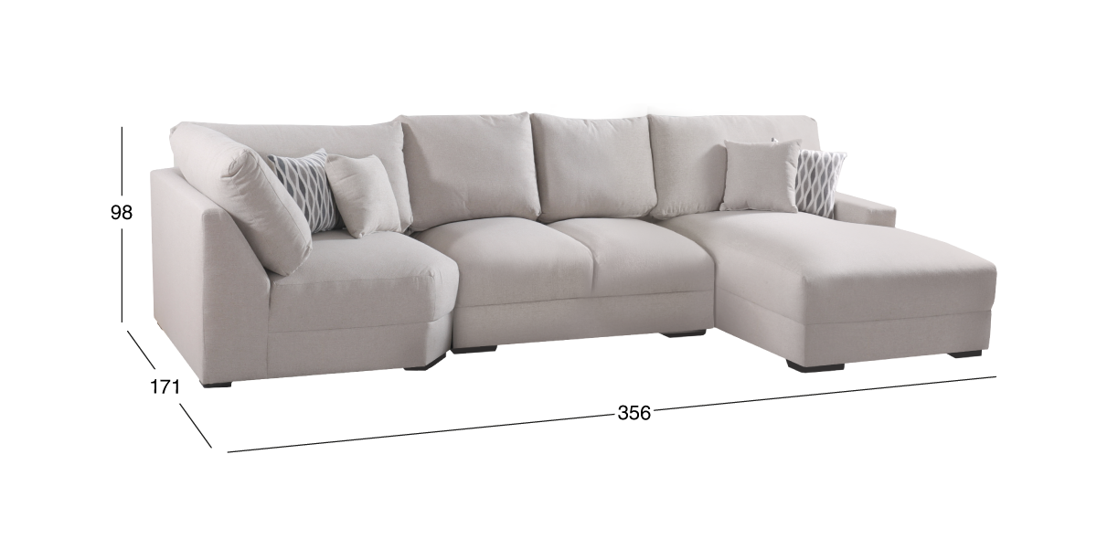 Sala Modular Derecha Amira Beige 3 Piezas