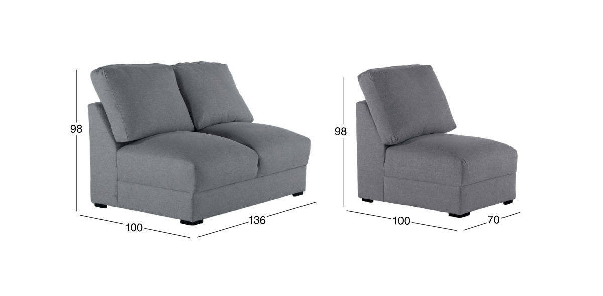 Sala Amira Gris 3 Piezas