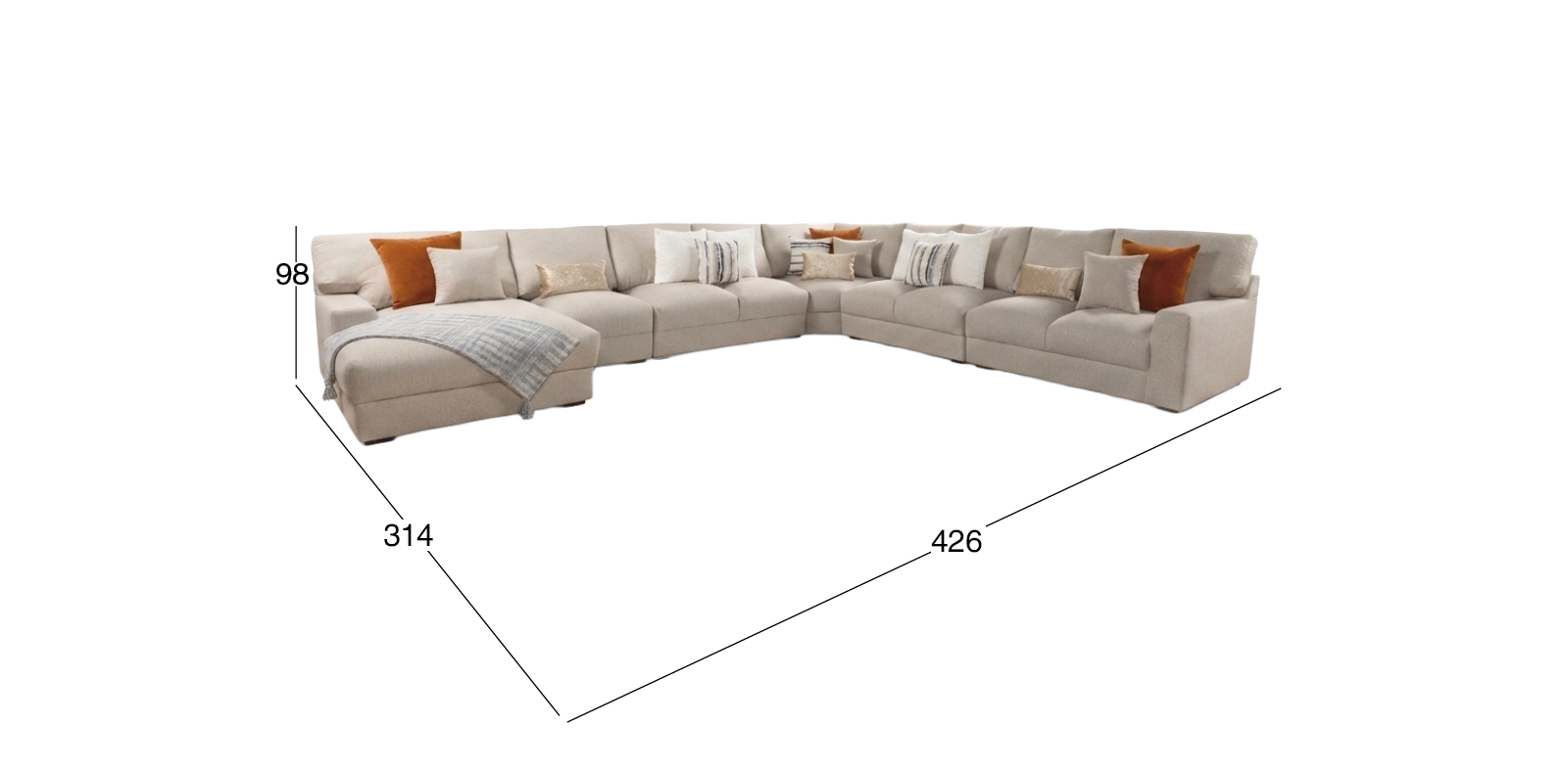 Sala Modular Amira New Beige 6 Piezas