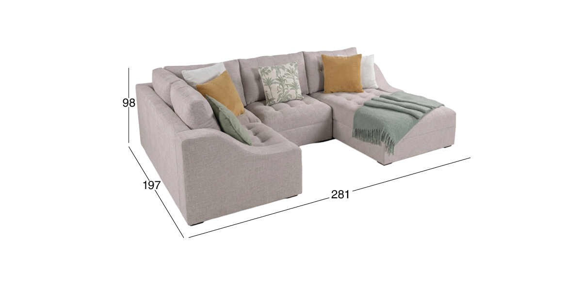 Sala Modular con Esquinero Zonet Beige 4 Piezas