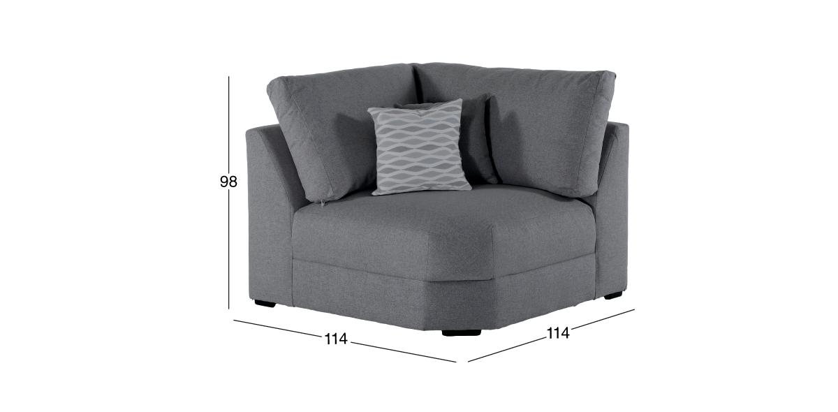 Sillón Esquinero Amira Gris Oxford