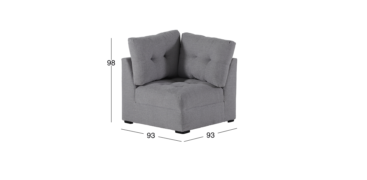 Sillón Esquinero Zonet Gris