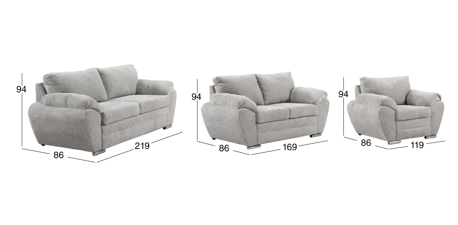 Sala Sonic High Gris 3 Piezas
