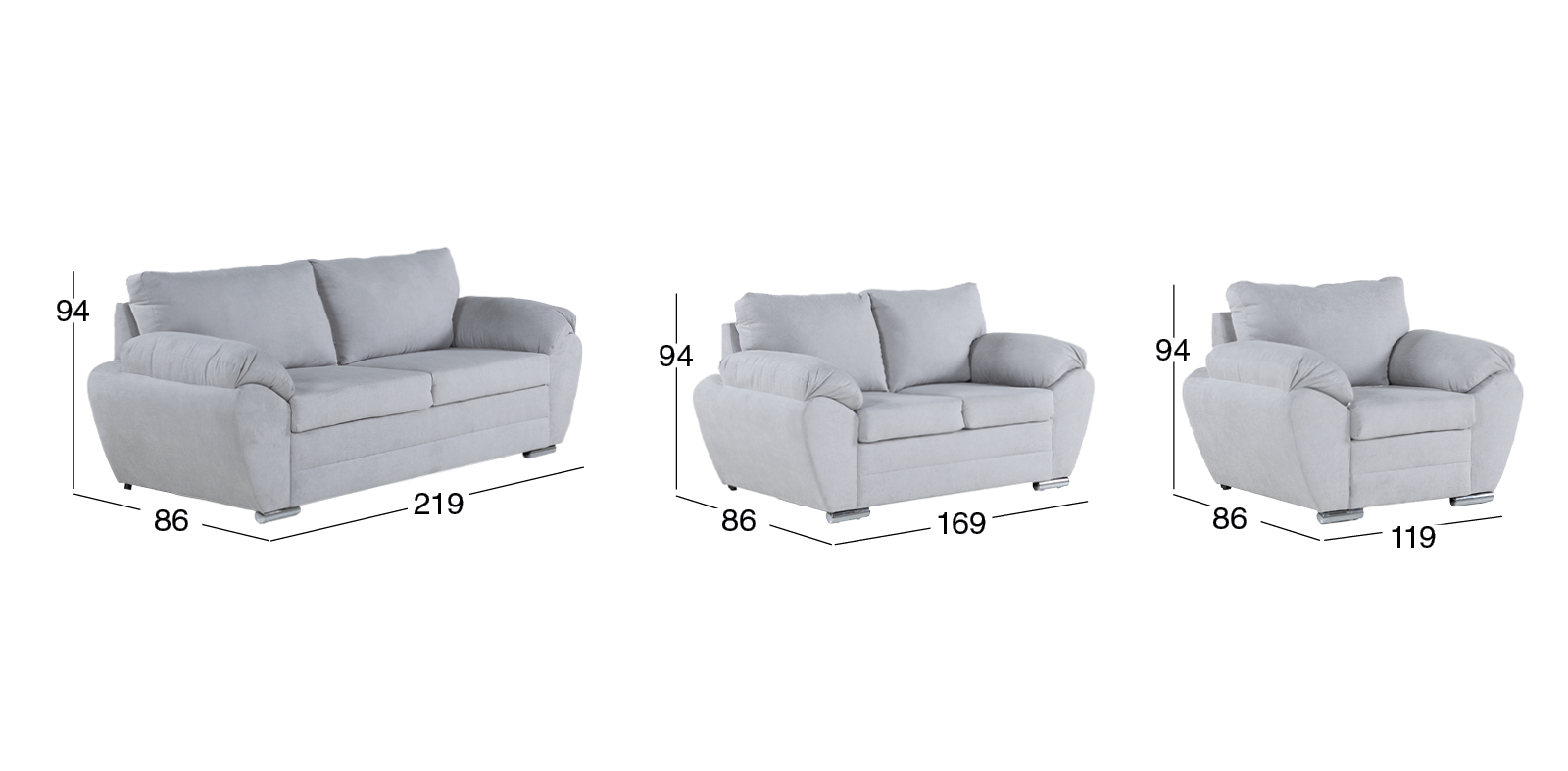 Sala Sonic Gris 3 Piezas