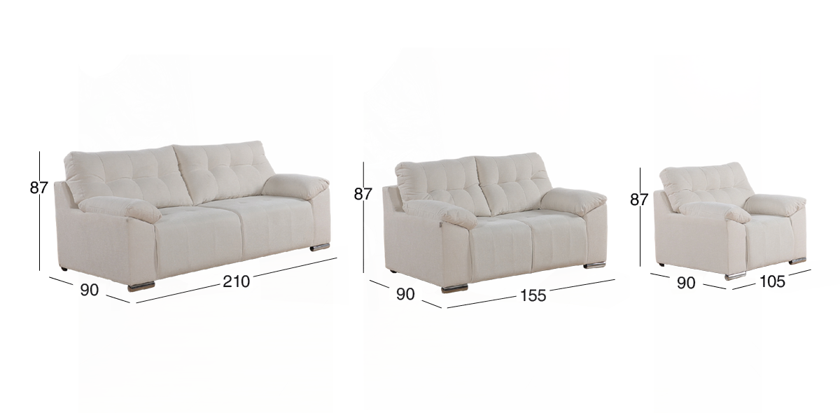 Sala Massiel Beige 3 Piezas