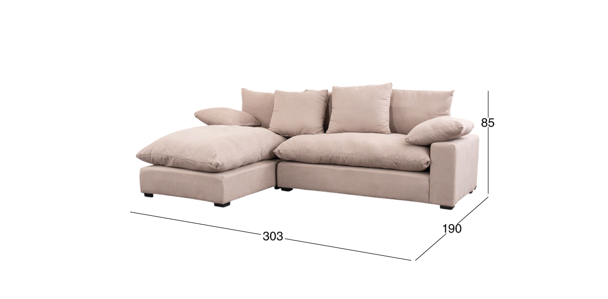 Sala en L Izquierda Cloud Beige