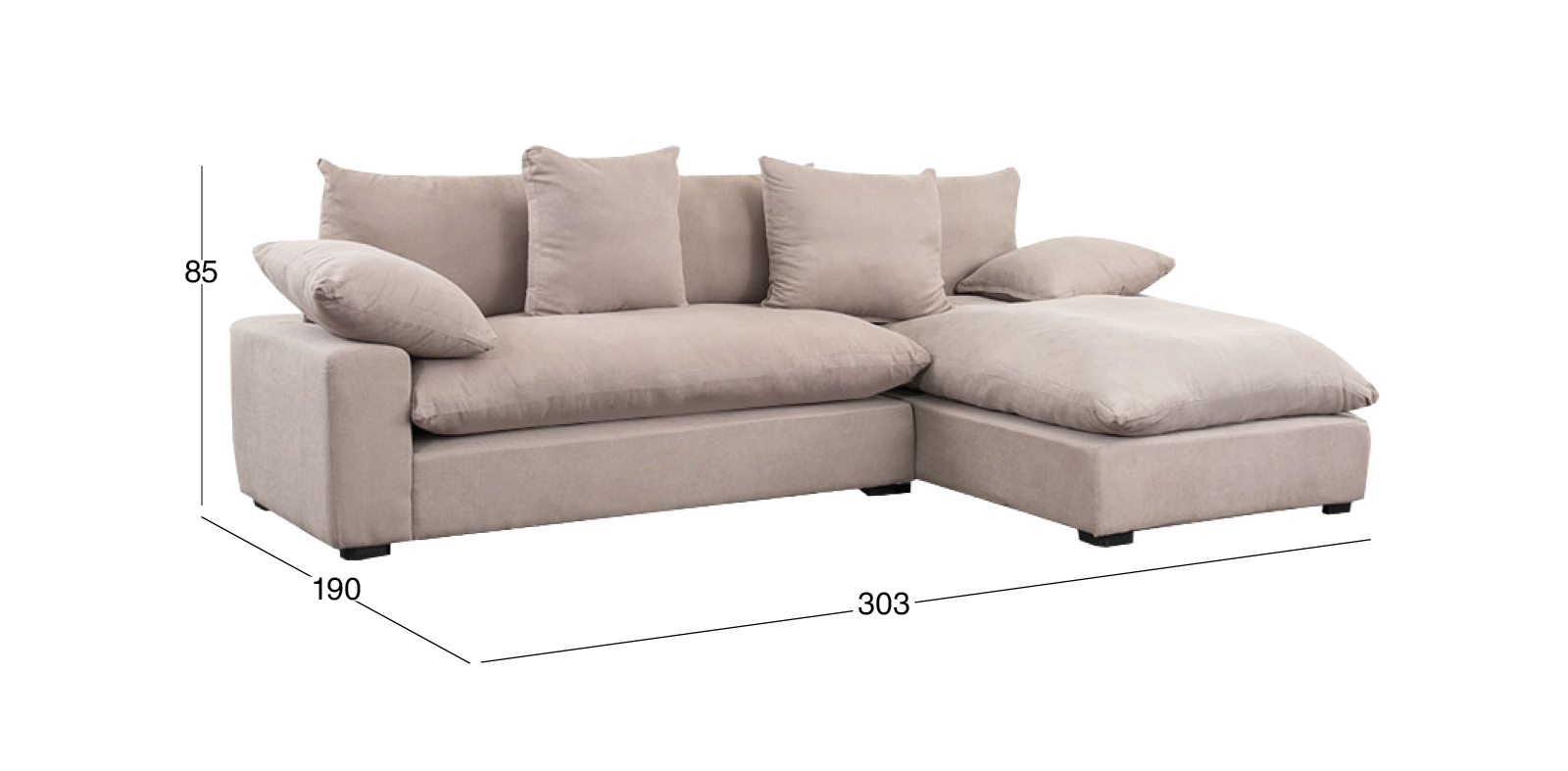Sala en L Derecha Cloud Beige