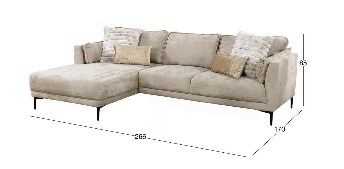 Sala en L Izquierda Kubra Microfibra Beige
