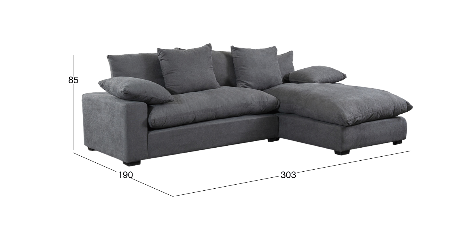 Sala en L Derecha Cloud Gris