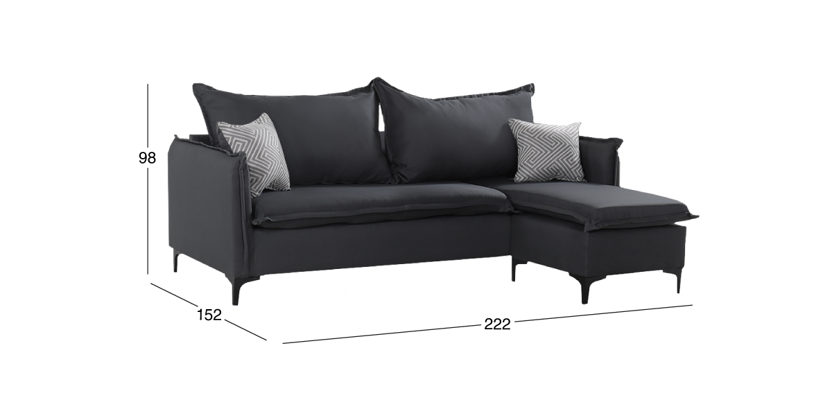 Sala en L Dylon Gris Oxford