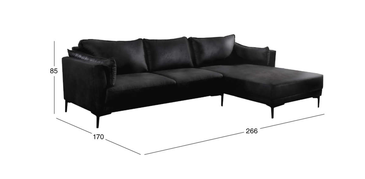 Sala en L Derecha Kubra Negro