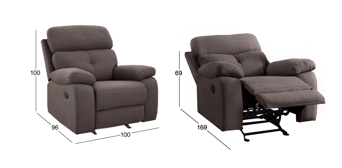 Sillón Reclinable con Mecedora Toronto Café