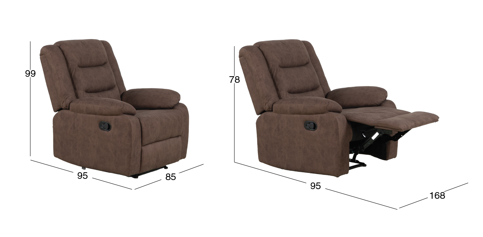 Sillón con Reclinable Nori Café