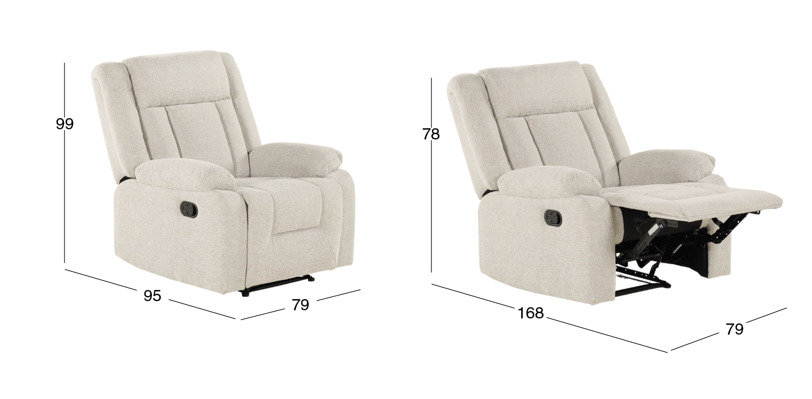 Sillón con Reclinable Isabelle Beige