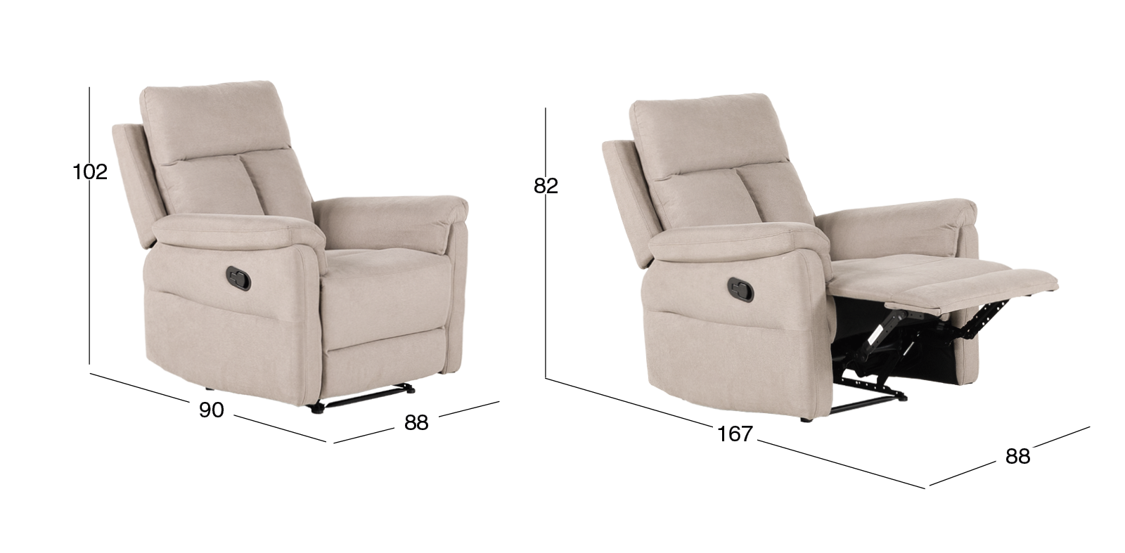 Sillón con Reclinable Gwen Café