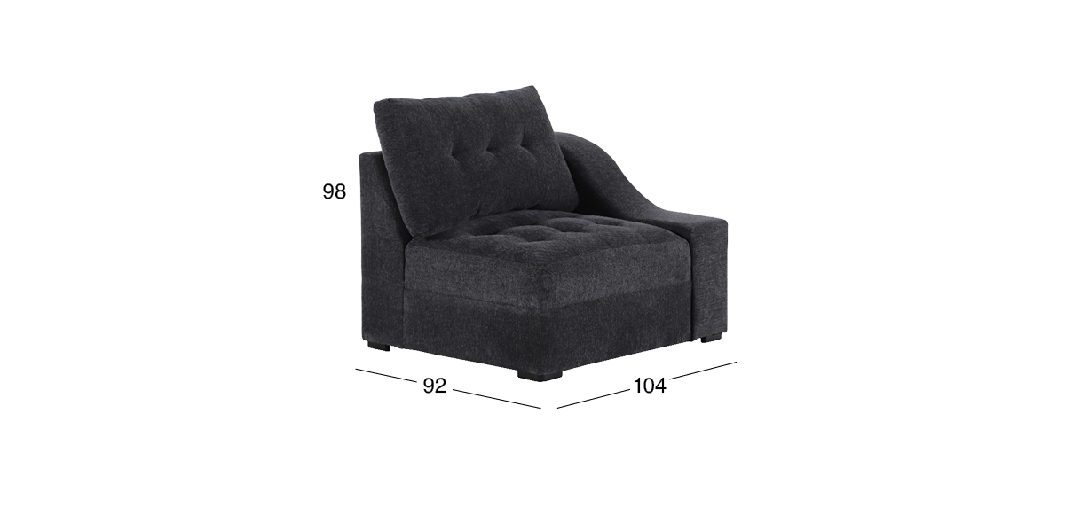 Sillón Brazo Derecho Zonet Gris Oxford