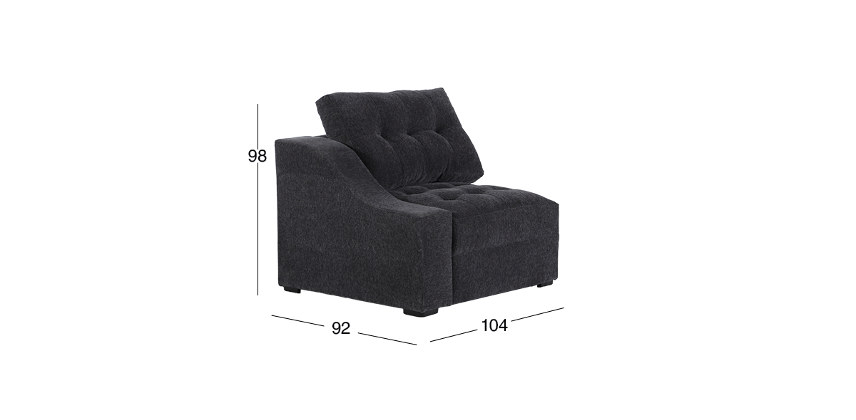 Sillón Brazo Izquierdo Zonet Gris Oxford