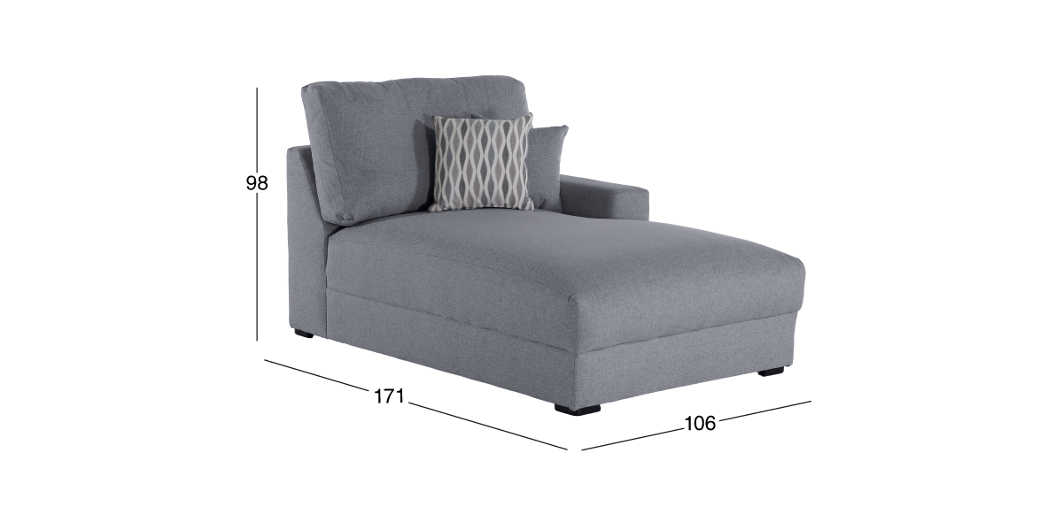 Sillón Largo Brazo Derecho Amira Gris Oxford