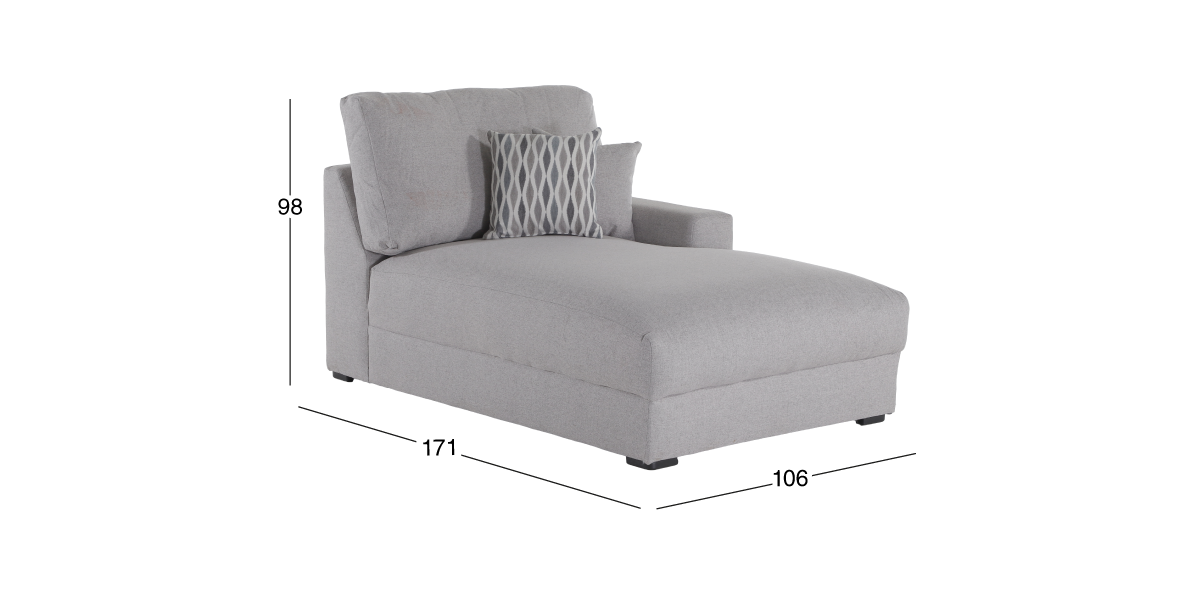 Sillón Largo Brazo Derecho Amira Gris
