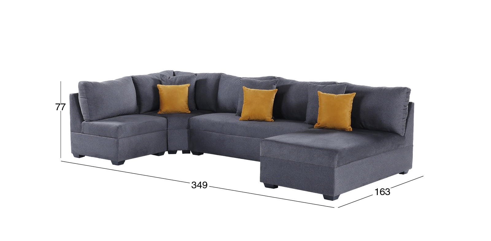 Sala Modular Alize Gris 4 Piezas
