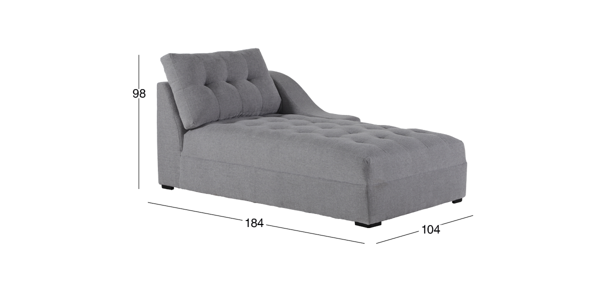 Sillón Largo Brazo Derecho Zonet Gris
