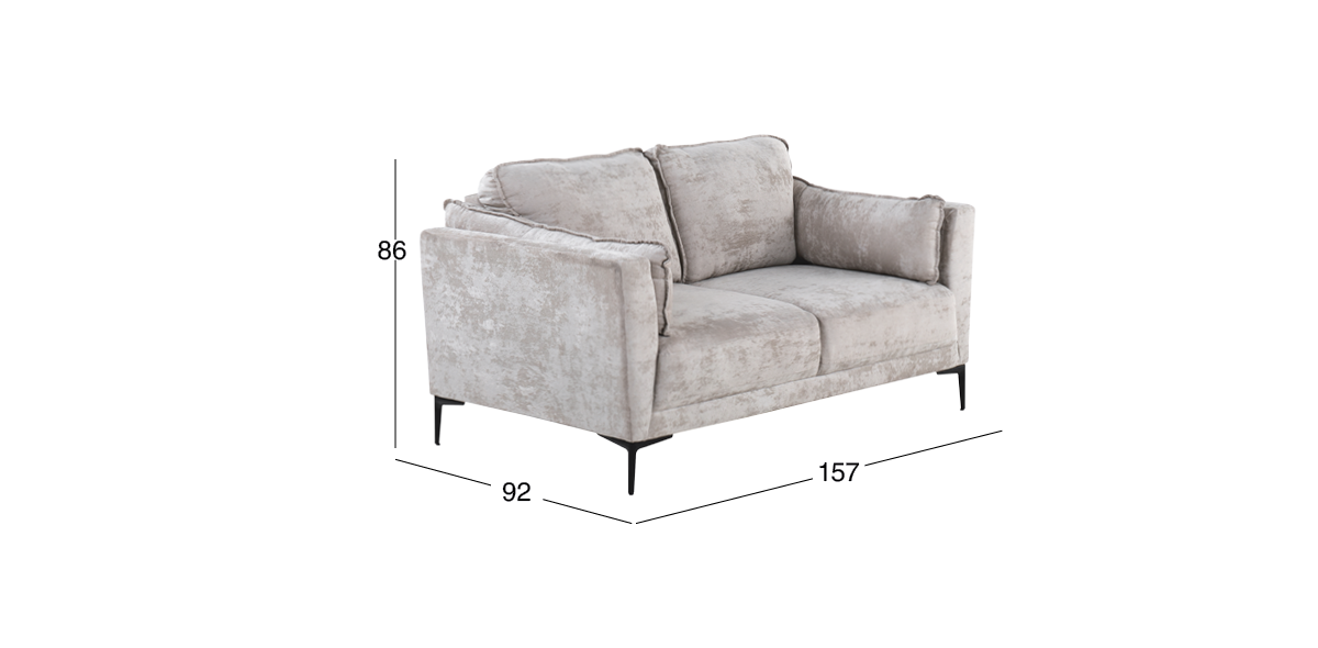 Sofá 2 Plazas de Microfibra Kubra Beige