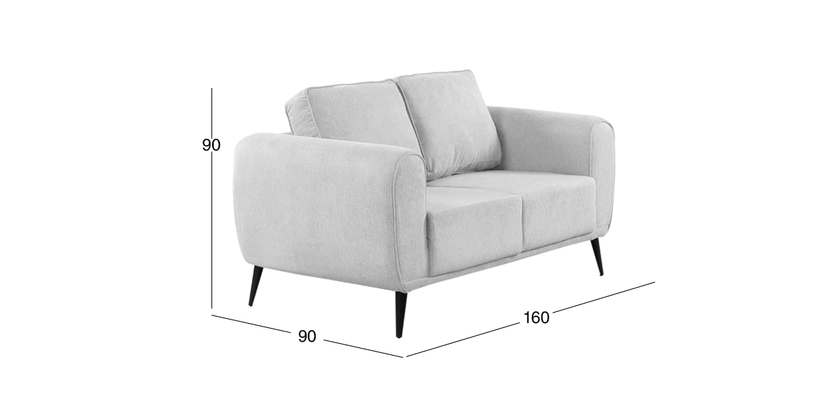 Sofá 2 Plazas Camila Gris