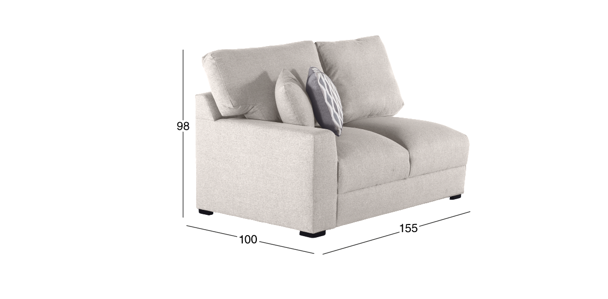 Sofá 2 Plazas Brazo Izquierdo Amira Beige