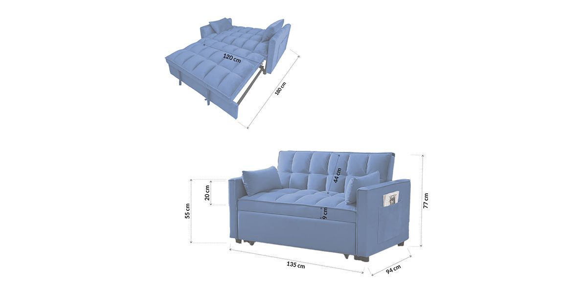 Sofá Cama Anders Azul