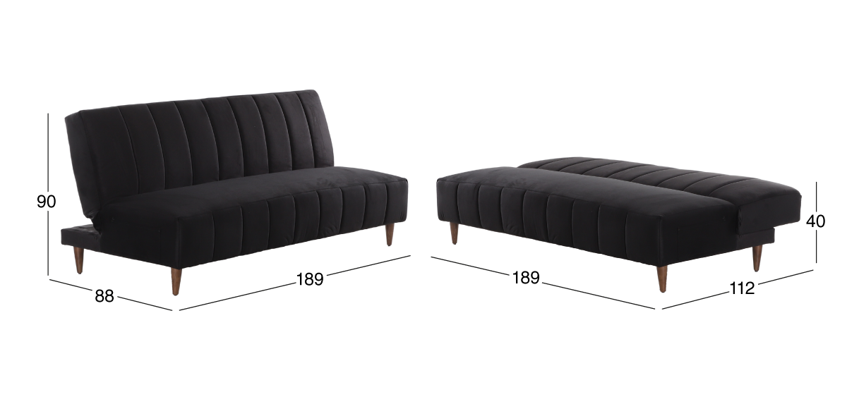 Sofá Cama Quino Negro