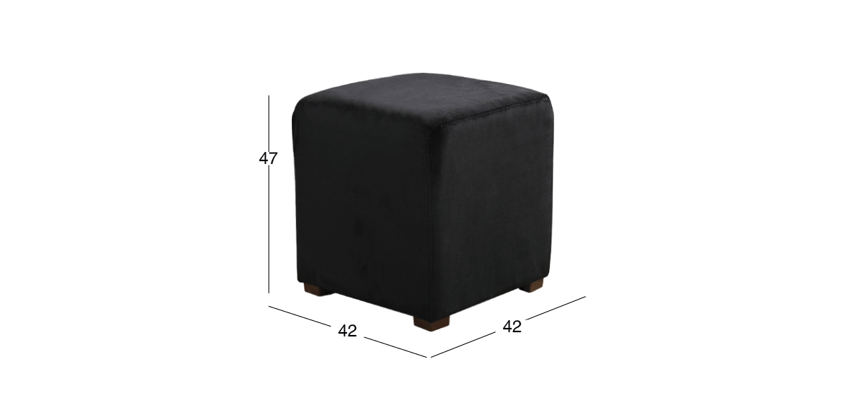 Taburete Cuadrado Noah Negro