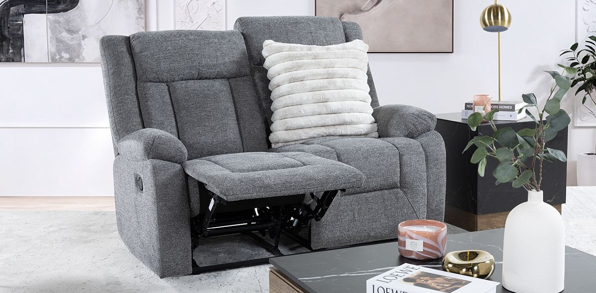 Sofá 2 Plazas con Reclinables Isabelle Gris