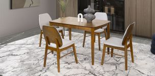Comedor 120 x 70 cm Loto Gris 5 Piezas