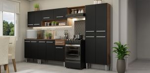 Cocina 293 cm Emilly Negro