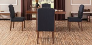 Comedor Mika con 4 Sillas Azul Tapizadas