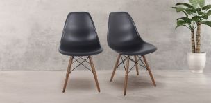 Juego de 2 Sillas Atlas Negro