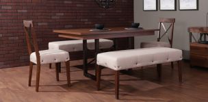 Comedor Barret con 2 Sillas y 2 Bancas Beige