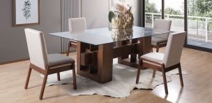 Comedor Berlín con 4 Sillas Beige