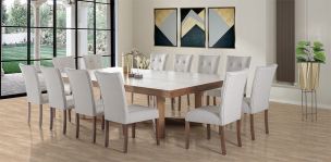 Comedor 300 cm Zeus con 12 Sillas Góndola Beige