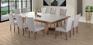 Comedor 300 cm Zeus con 10 Sillas Góndola Beige